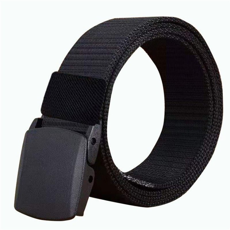 Military Army Canvas Belt for Men Women Waist Belt 2020 Fashion Plastic Buckle Casual Cowboy Black Belts Ceinture Strap for Jean