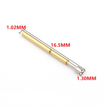 P75-Q2 100 Pcs Brass Spring Test Probe Nickel Plated Needle Head Test Instrument Accessories Length 16.5mm for Electronic Tools