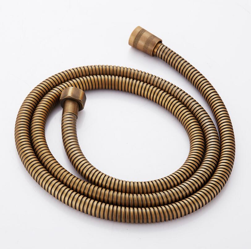 Antique bronze/gold/chrome 1.5M Shower Hose Plumbing Flexible Stainless Steel Double Interlocked Bathroom Water Plumbing hoses