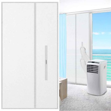 Mobile Baffle Air Conditioner Window Sealing Soft Cloth Home Screen Portable Sliding Door Durable Zipper Frame Oxford Fabric