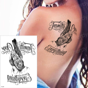 temporary tattoos halloween body stickers tattoo sleeves arm tattoo gun skull tattoo letter english words tatoo waterproof men