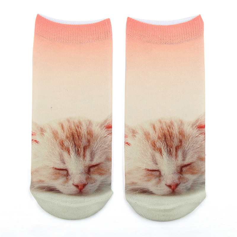 Baby Girls Boys Socks Boys Cartoon 3D Printing Cat Socks For Unisex Christmas Gift Cute Socks Cotton Low Ankle Kids Funny Sock