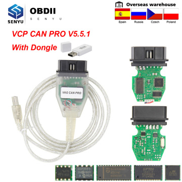 VAG CAN PRO VCP 5.5.1 CAN BUS+UDS+K-line with dongle For VW OBD OBD2 Car Auto Diagnostic Tool Scanner ODIS ECU Programmier Tool