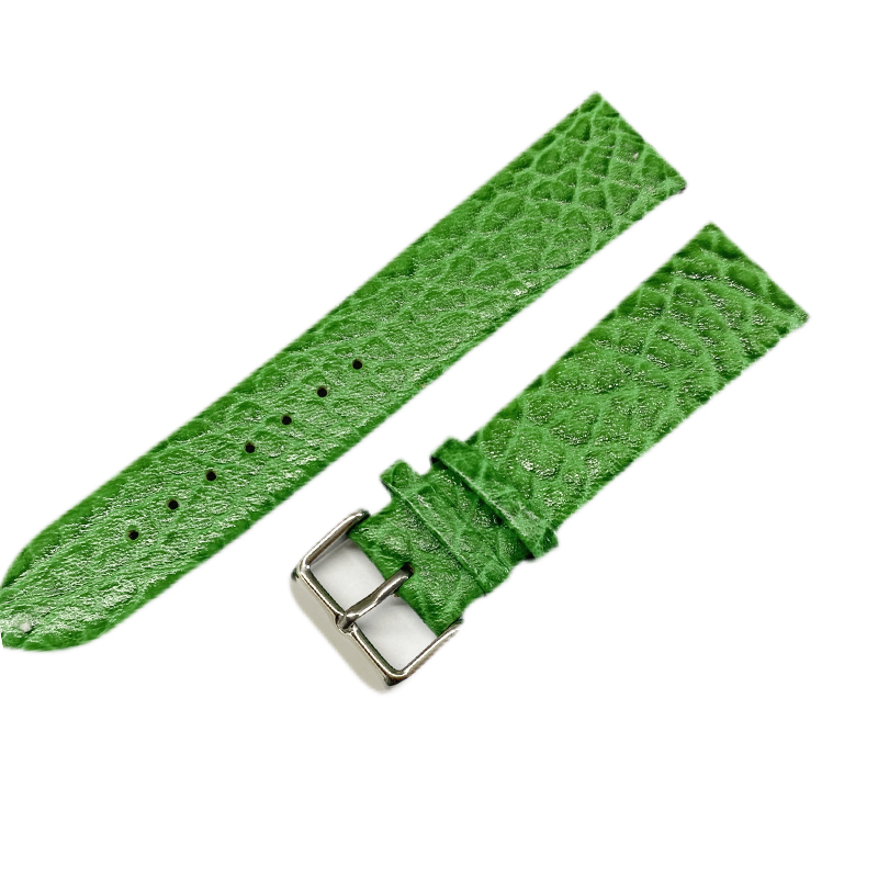 grass green leather watch strap