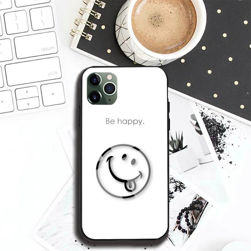 Cartoon Funny Fresh Smile Phone Case For Iphone 11 Pro MAX XR X 7 8Plus SE2020 DIY Shockproof Glass Soft Silicone Edge