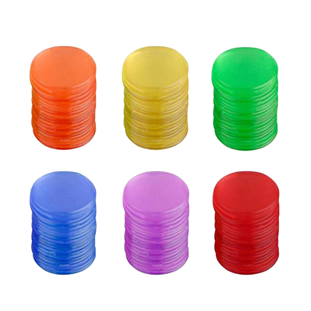 120pcs Bingo Chips 19mm Transparent Bingo Supplies Counting Chips Markers for Games Maths