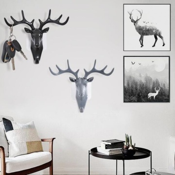 Wall Hanger Deer Antler Style Hat Coat Bag Rack Hooks Holder Decor Self Adhesive DIY Rack Vintage Stag Head Hook Art Home Gift