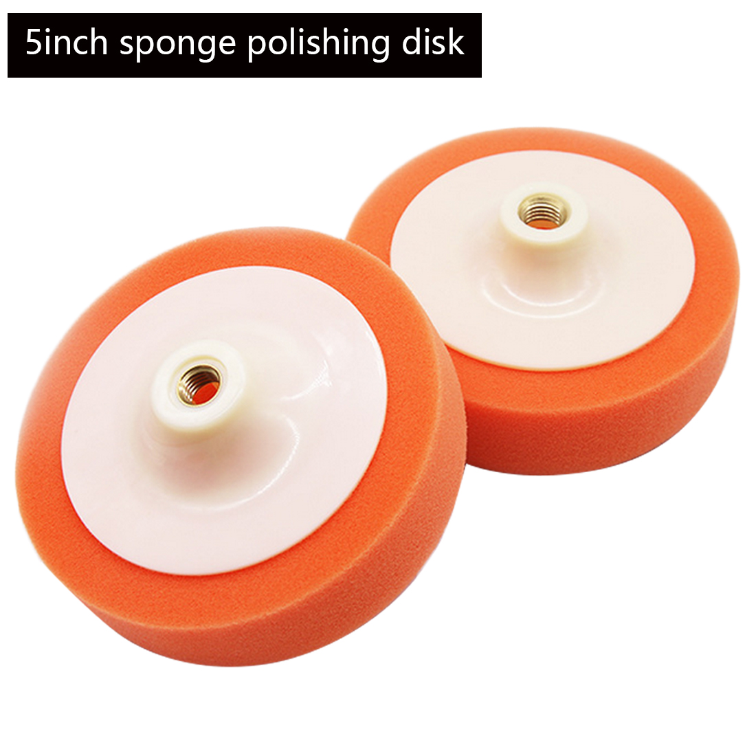 5 Inch 125cm Auto Car Polishing Buffing Polishing Pad Sponge Wheel Waxing Orange 10mm