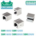 4PCS/LOT SBR10UU SBR12UU SBR16UU SBR20UU SBR25UU 12mm 16mm 20mm Linear Ball Bearing Block for CNC Router SBR Linear Guide Rail
