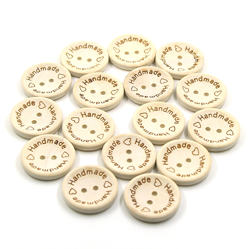100Pcs/lot Wooden Buttons Clothing Decoration Wedding Decor Handmade Letter Love DIY Crafts Scrapbooking For Sewing Accessories