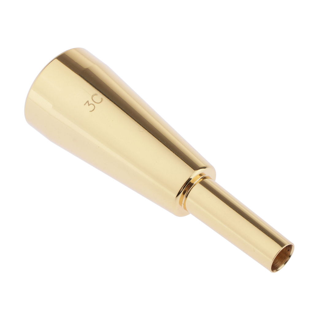 Gold Plated Metal Trumpet Mouthpiece, 3C Golden (Musical Instruments Accessories)