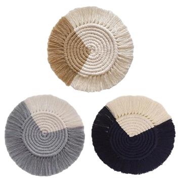 100% Cotton Weave The Cup Mat INS Style Nordic Coaster Handwoven Heat Insulation Reusable Cup Pad Mat For Home Office Restaurant