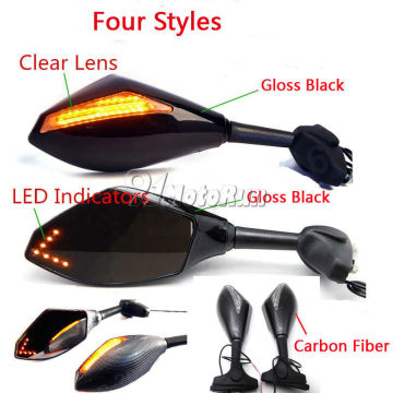 MOTORCYCLE LED TURN SIGNAL MIRRORS FOR KAWASAKI NINJA 6R 9R 650R 250R 636/YAMAAH YZF R1 R6 R6S/SUZUKI GSXR 600 750 1000 KATANA