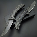 Stonewash Chain Folding Knife Tactical Folding Blade Knives Outdoor tools Top Quality Carving knifes all Stainless Steel 3D