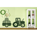 Tractor Vinyl Decal Wall Sticker For Kid's Bedroom Trailer Farm Boy's Room Decoration Wall Decals Monochrome 3D Poster New LA872