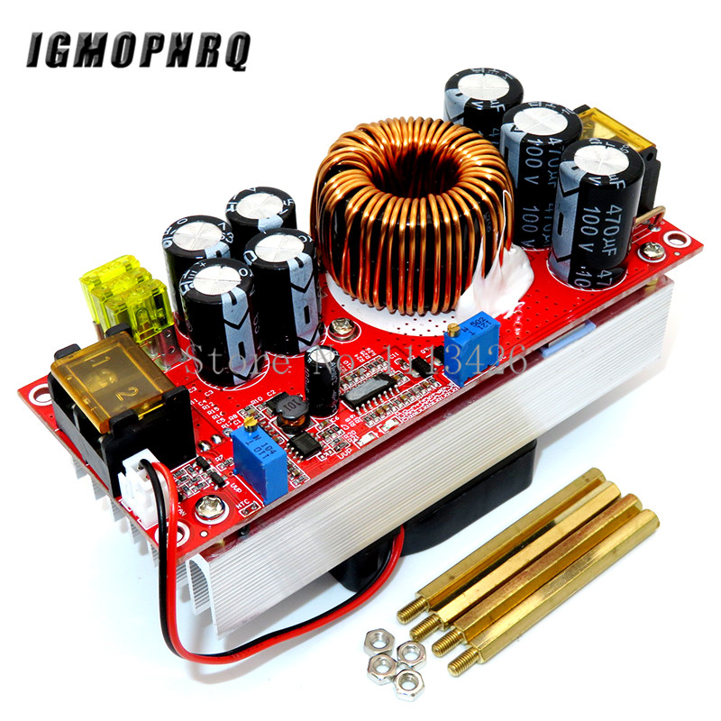 DC-DC 1500W 30A Voltage Step Up Converter Boost CC CV Power Supply Module Constant Current Module With Fan 10-60V to 12-90V