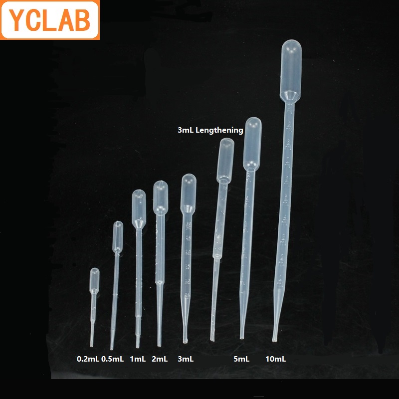 YCLAB 100PCS 3mL Disposable Dropping Pipette Pasteurized Plastic with Graduation Mark Laboratory Chemistry Equipment