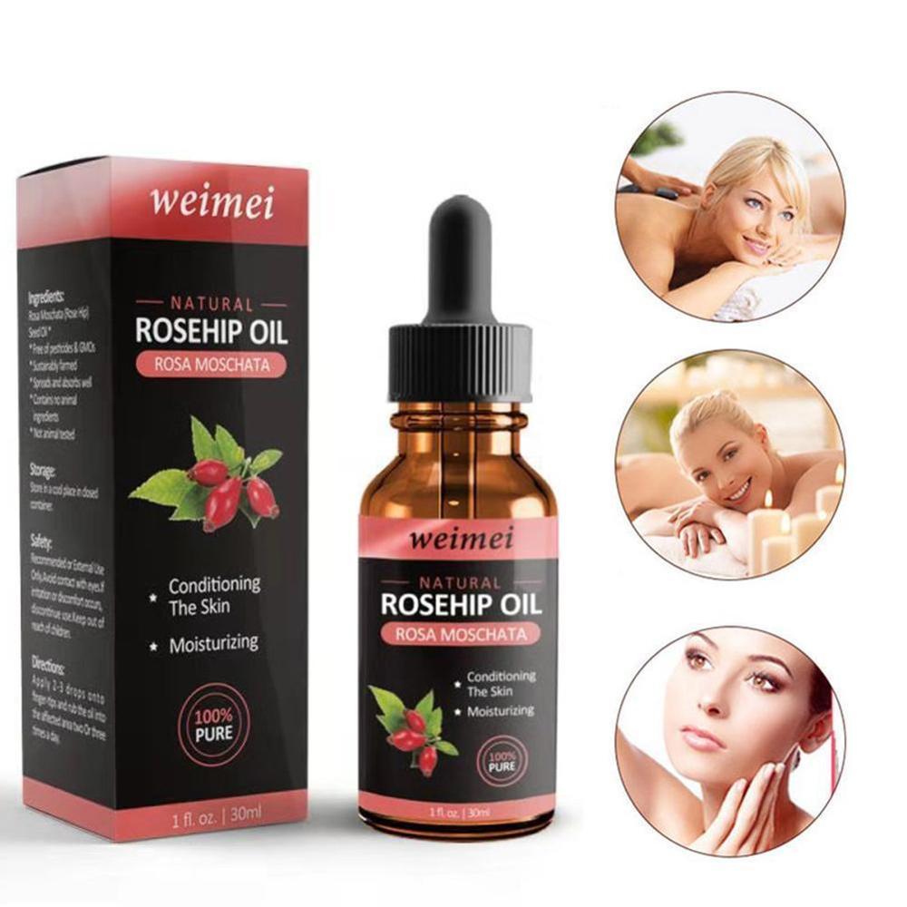 Organic Rosehip Seed Oil Moisturizing Brighten Skin Color Anti-Dry Anti-Aging Face Care Essential Oil