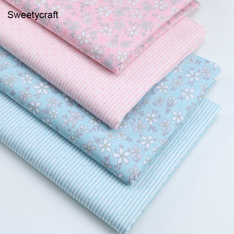 160*50cm Printed Pink Flora Cotton twill fabric Cotton clothing for DIY Sewing Quilting Fat Quarters For Baby&Child Bedding Set