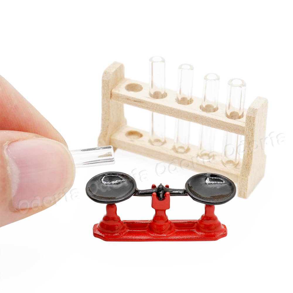 Odoria 1:12 Miniature Test Tube Rack and Scale for Labs Dollhouse Decoration Accessories