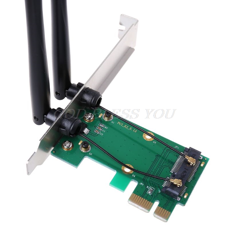 Wireless Network Card WiFi Mini PCI-E Express to PCI-E Adapter 2 Antenna External PC Drop Shipping