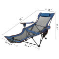 Reclining Folding Chair Sun Lounger Beach Bed Garden Recliner Camping Blue