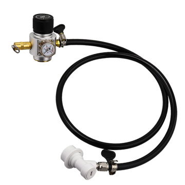 Carbonation Beer Gas Line Assembly,Soda Water 0-90 PSI Gauge CO2 Regulator & PVC Tube & Ball Lock Type Homebrew Beer Wine Making