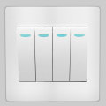 4 Gang 1 Way 10A Light 86 Type Wall Switch Universal Electrical Push Button White PC Frame Panel Lamp Switches