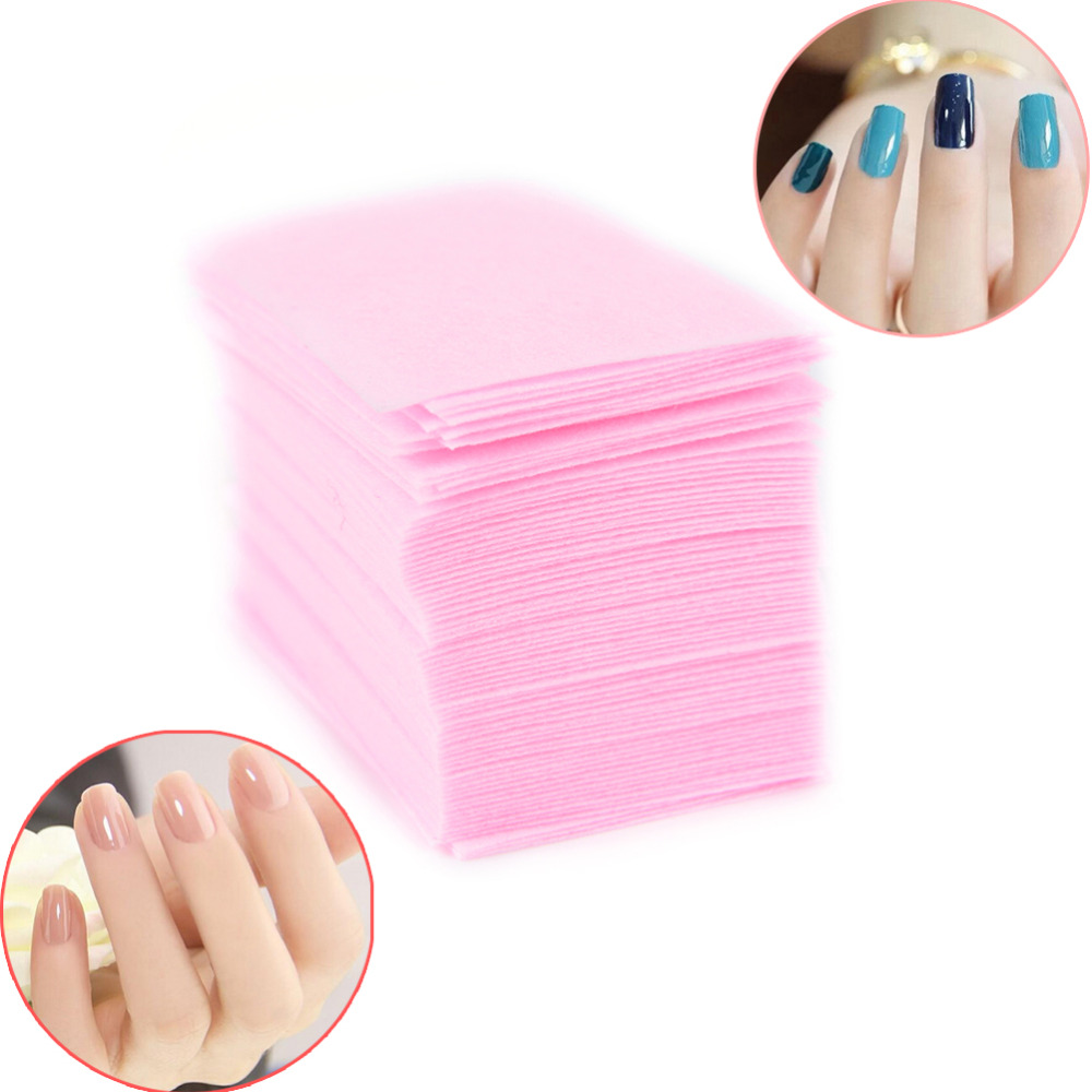 100 Pcs Pink Lint-Free Wipes All For Manicure Nail Polish Remover Pads Paper Nail Cutton Pads Manicure Pedicure Gel Tools