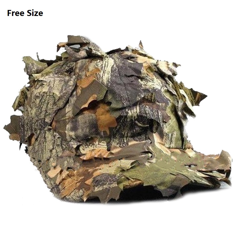 CS 3D Leaf Yowie Sniper Clothes 4pcs Ghillie Suit+ Jungle Cap + Camouflage Glove + Scarf for Military Hunting