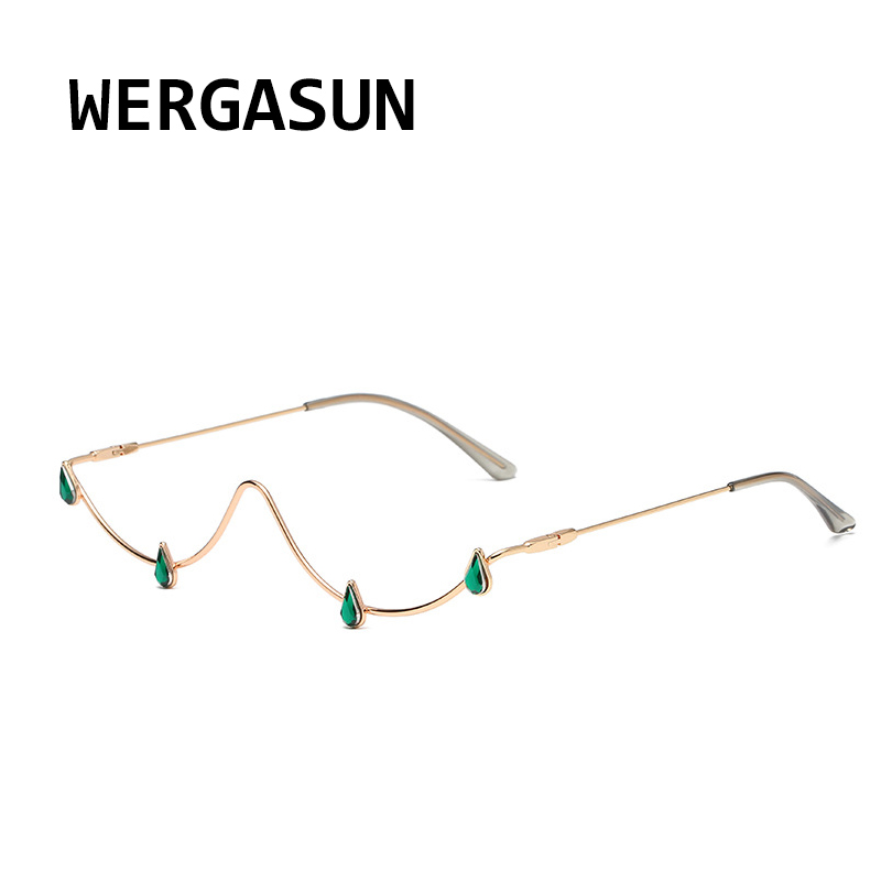 WERGASUN Rhinestone Glass Frames Eye Glasses Frames For Women Diamond Eye Glasses Frames For Men Eyewear Sunglasses Decoration