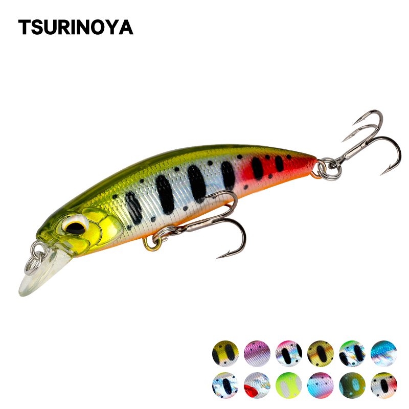 TSURINOYA 60S Sinking Minnow Fishing Lure Set Bass Pike Crank Bait Fishing Wobbers 60mm 6.1g Quality Hard Baits 6pcs