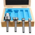 4pcs MT1 Wood Lathe Live Center And Drive Spur Cup MT1 Arbor with Wooden Case