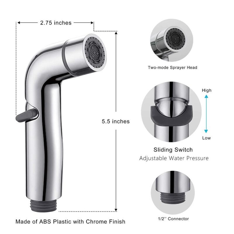 Handheld Toilet Bidet Sprayer Set Stainless Steel Hand Bidet Faucet Bathroom Hand Sprayer Shower Head Women Self Cleaning