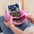 4colors Lazy Snack Bowl Plastic Double-Layer Snack Storage Box Bowl Fruit Bowl And Mobile Phone Bracket Chase Artifact