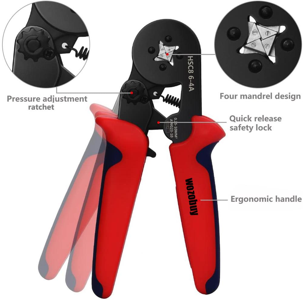 Ferrule Crimping Tool Kit, AWG23-7 Self-adjustable Ratchet Wire Crimping Tool Kit Crimper Plier Set with 2000PCS Wire Terminals