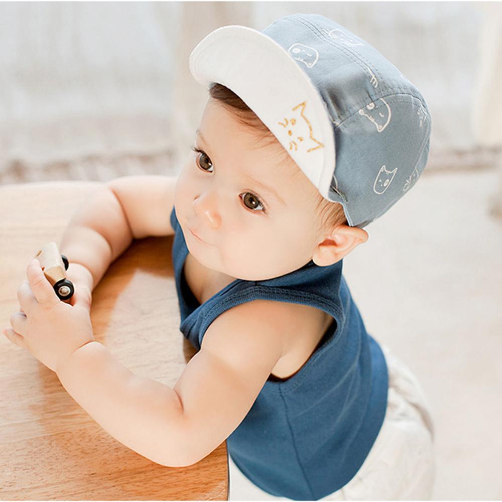 Kid Baby Cap Print Cute Cat Outdoor Baseball Sun Hat For Toddler Girl Boy 6 To 24 Months