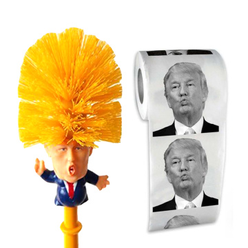 Creative Donald Trump Brush Toilet Supplies Set Brush Holder Wc Borstel Original Toilet Paper Bathroom Cleaning Accessory FY0131