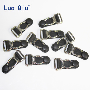 Luo Qiu 1.2cm Garter clip Garment clip Clothing accessories Sewing Supplies Silver Metal+Black PP suspender clip 50 pcs/lot