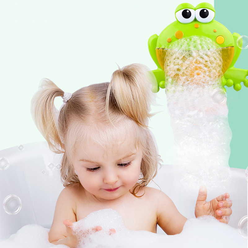 Music Frog Bubble Maker Automated Spout Bubble Machine Kids Fun Bathing Gift Baby Bathroom Toy For Children Outdoor Fun & Sports