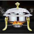 Golden stainless steel alcohol stove household commercial Removable small chafing dish solid fuel boiler small cooking hot pots