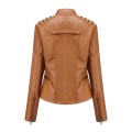 куртка Women's Slim Leather Punk Lapel Lapel Zipper Motorcycle Suit Stitching Winter Coat Jacket Women 2020 chaquetas de mujer