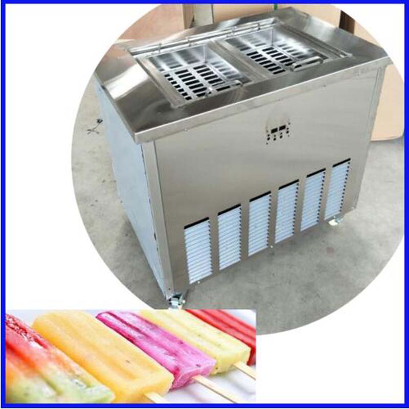 Commercial Double mould Popsicle Machine Stainless Steel 50Hz 220V Fast fruit ice stick machine Ice Cream Makers