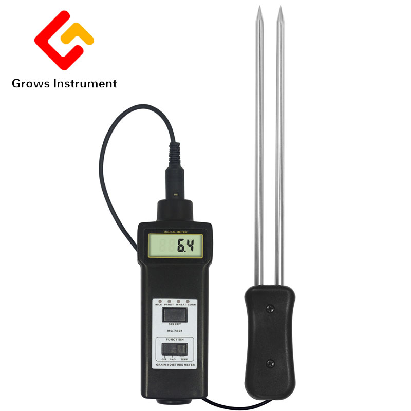 MC-7821 Grain Moisture Meter Tester Range 8~20% Moisture Temperature Meter LCD Digital Can Measure for Hay Oat Wheat