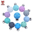 BOBO.BOX 10pcs Round Shaped Pacifier Clip Silicone Bead Baby Teether Soother Nursing Jewelry Toy Accessory Holder Teething Clips