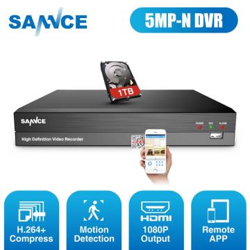 SANNCE 8CH 5MP-N Super HD CCTV DVR H.264+ Surveillance Digital Video Recorder for 2mp/3mp/5MP Anolog Camera