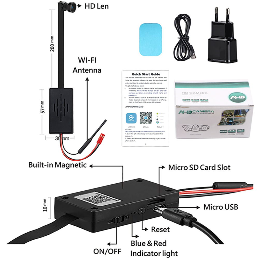 HD 1080P Mini Camera DIY Portable magnet IP Security Camera Loop Recording Motion DV Support Remote View spy Micro Hidden TF car