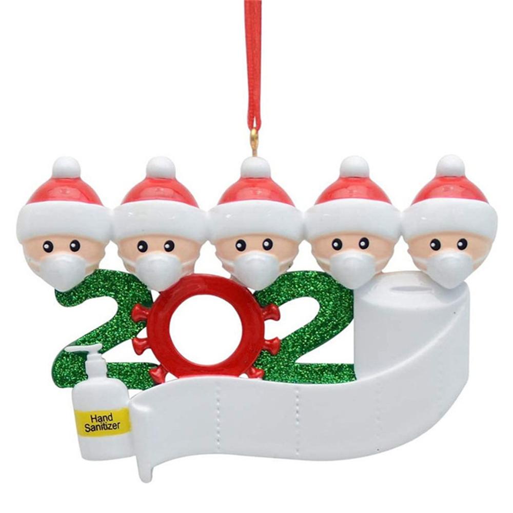 Christmas Party Decoration Gift Santa Claus With Mask Personalized Hanging Ornament Pandemic -social Distancing 1 Pc
