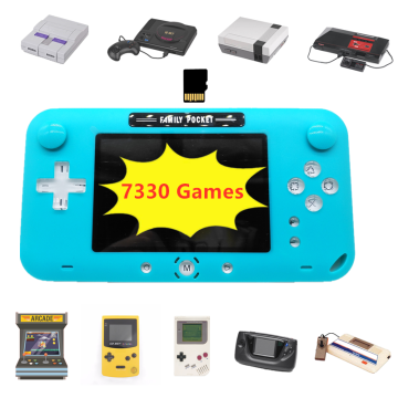 Retro Handhled Game Console Portable Game Player with 9 Emulators 7330 Built-in Games for Nes For Genesis Support Save&Load