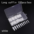 100pcs/500pcs opp Fake Nail Artificial Press on Long Ballerina Clear/Natural/white False Coffin Nails Art Tips Full Cover